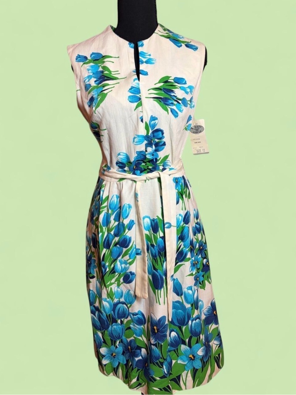 Vintage 70s Liberty Circle Cotton Dress with Tags